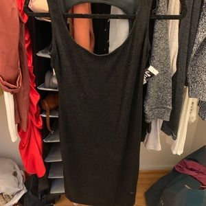 Black open back dress